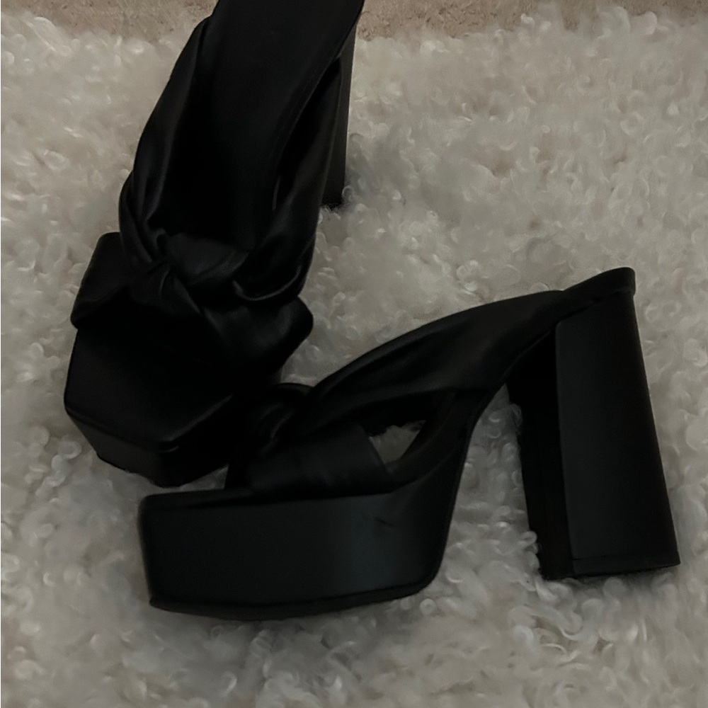 New without box Open Edit Black Chunky Platform Shoes with Thick Sole